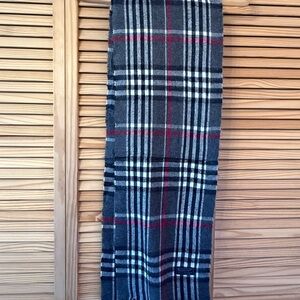 Burberry Men's Plaid Scarf - Black, Gray, Red